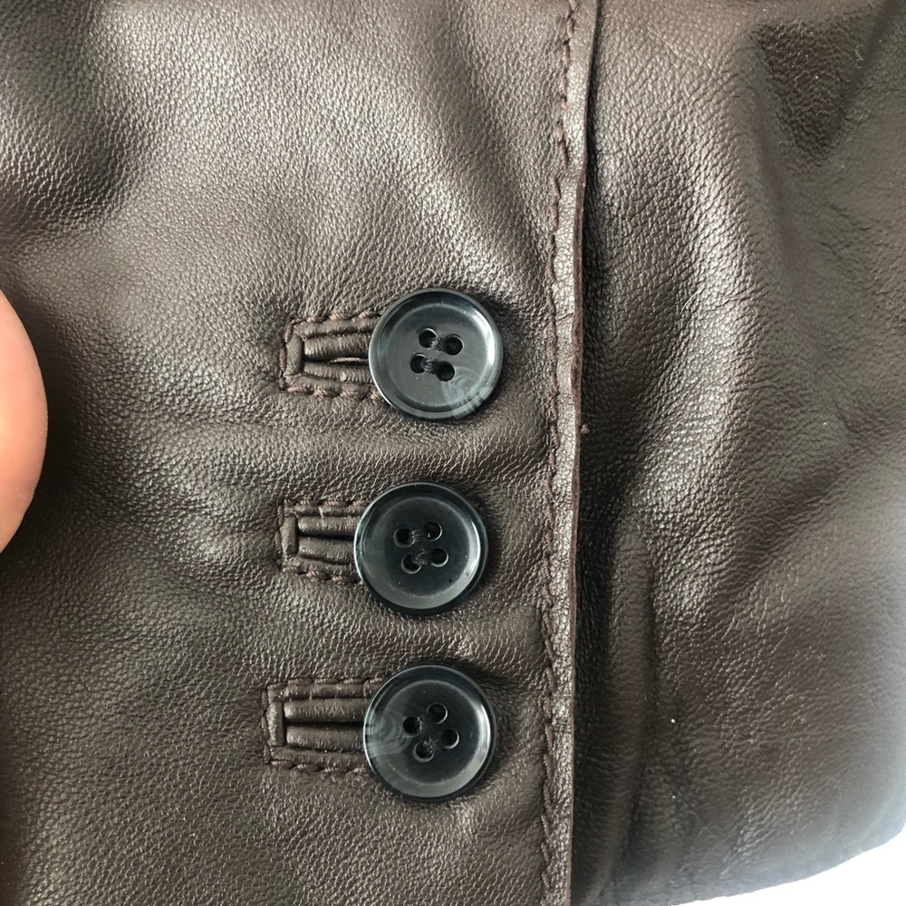 Kasper 100% Genuine Leather brown Jacket with two pockets - Picture 11 of 12